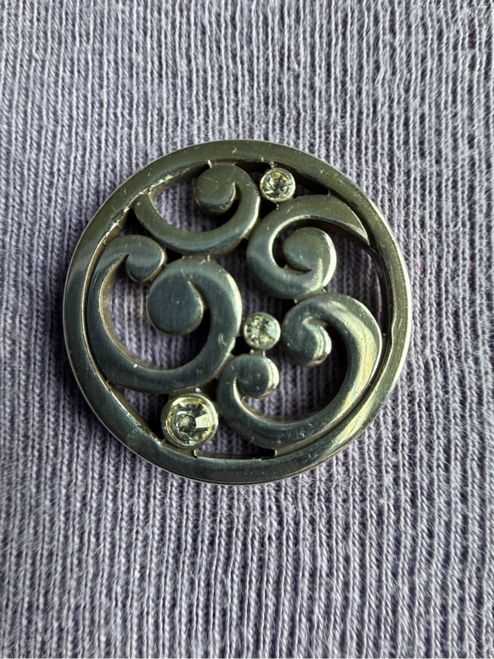 Brighton Round Swirl Accent Pendant with Crystal Accents